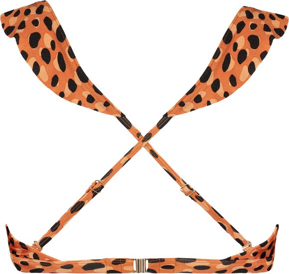 Leopard Spots Ruffle Bikinitop