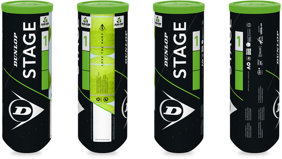 Stage 1 Green 3 tube tennisballen