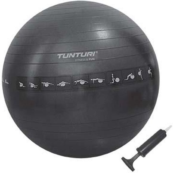 tunturi gymball 65cm, black, anti burst